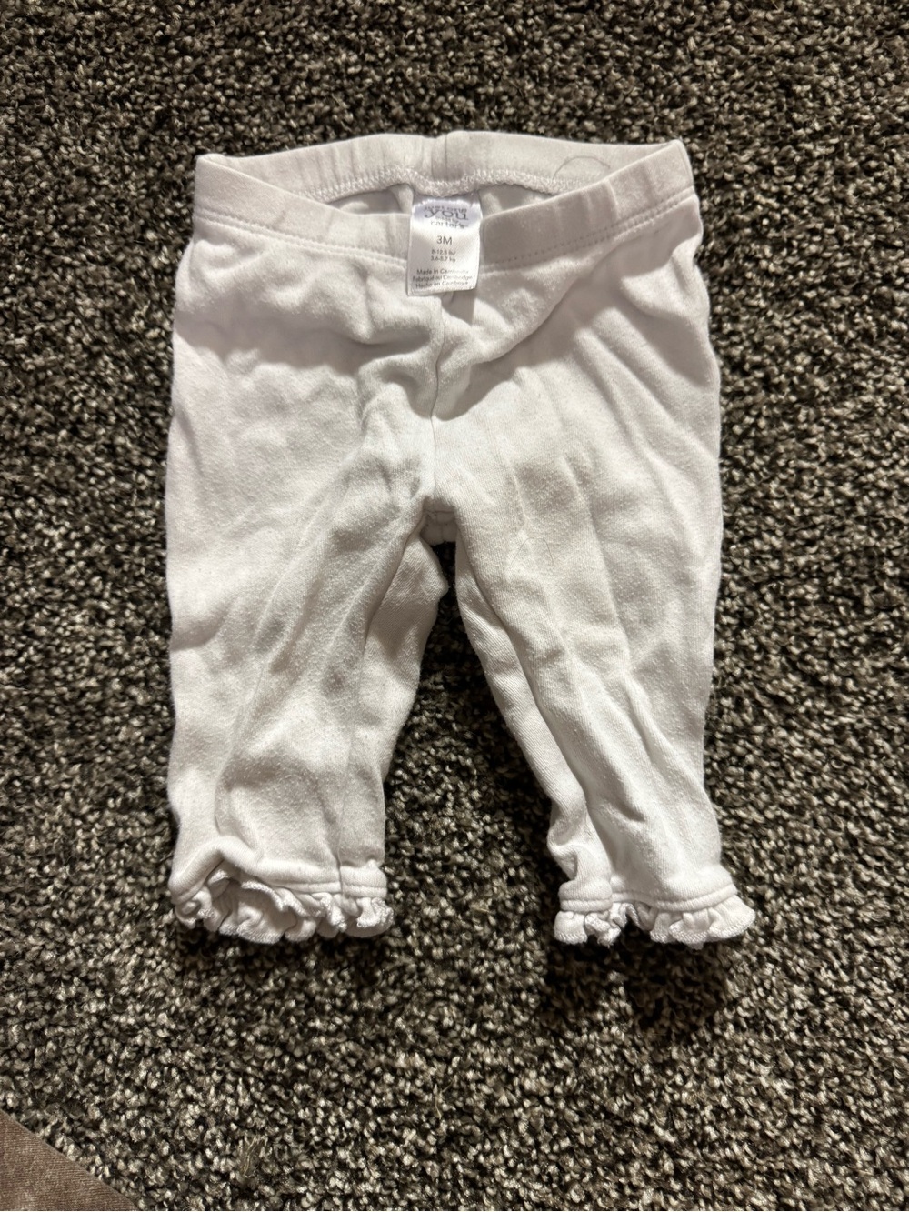 Soft White Baby Leggings with Ruffle Hem